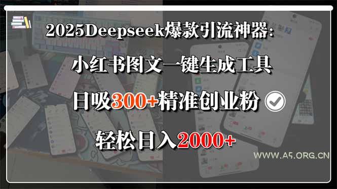 2025Deepseek爆款引流神器:小红书图文一键生成工具,日吸300+精准创业…-A5资源网