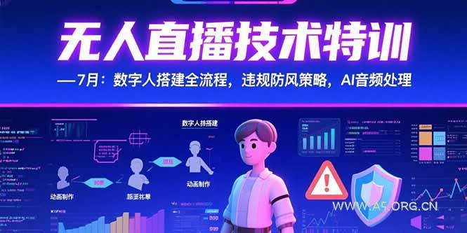 无人直播技术特训-7月:数字人搭建全流程,违规防风策略,AI音频处理-A5资源网