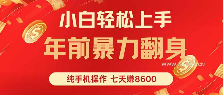 七天狂赚8600,小白纯手机操作,日入1000+-A5资源网