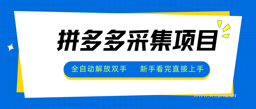 拼多多采集项目,全自动解放双手,单号日入30+-A5资源网