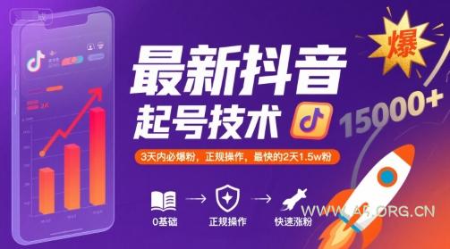 最新抖音涨粉起号技术,3天内必爆粉,正规操作,最快的2天1.5w粉-A5资源网
