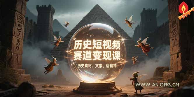 历史短视频赛道变现课,百集素材库应用,文案剪辑技巧,账号运营全案-A5资源网
