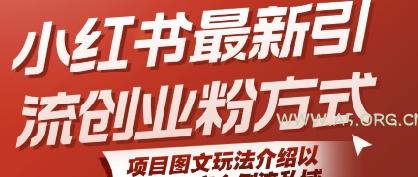 小红书最新引流创业粉方式,项目图文玩法介绍以及如何安全倒流私域-A5资源网