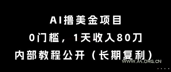 AI撸美金项目,0门槛,1天收入80刀,内部教程公开(长期复利)【揭秘】-A5资源网