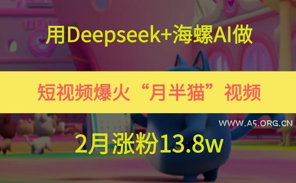 用Deepseek+海螺AI做短视频爆火“月半猫”视频,2月涨粉13.8w-A5资源网