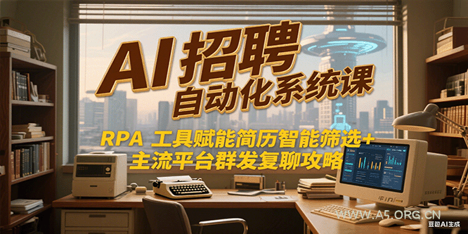 AI招聘自动化系统课,RPA工具赋能简历智能筛选+主流平台群发复聊全攻略-A5资源网