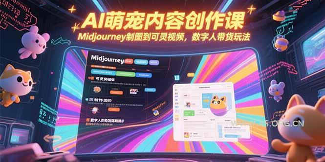 AI萌宠内容创作课，Midjourney制图到可灵视频，数字人带货玩法-A5资源网