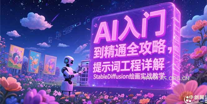 AI入门到精通全攻略,提示词工程详解,StableDiffusion绘画实战教学-A5资源网