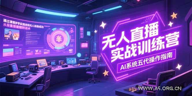 无人直播实操训练营,从设备搭建到话术,AI系统五代操作指南(7月更新-A5资源网