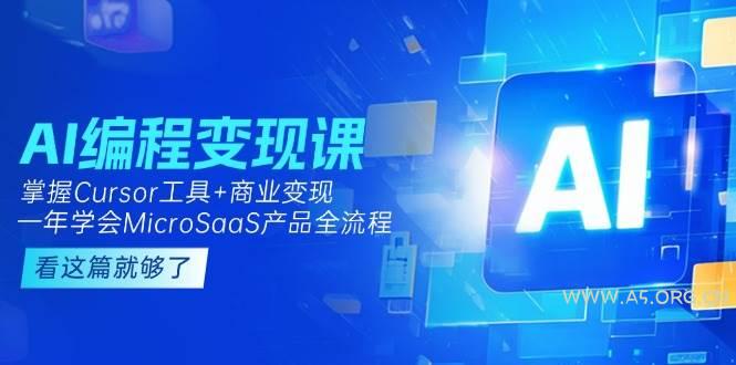 AI编程变现课:掌握Cursor工具+商业变现,一年学会MicroSaaS产品全流程-A5资源网