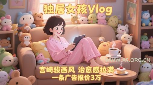 单个账号涨粉71W!用AI制作独居女孩Vlog,宫崎骏画风,治愈感拉满,一条广告报价3W-A5资源网
