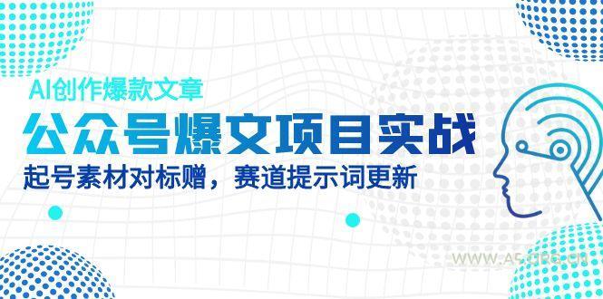 公众号爆文项目实战,AI创作爆款文章,起号素材对标赠(附赛道AI提示词-A5资源网