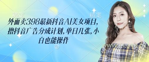 外面卖398最新抖音AI美女项目,撸抖音广告分成计划,单日几张,小白也能操作-A5资源网
