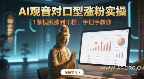 AI观音对口型涨粉实操,1条视频涨到千粉,手把手教你-A5资源网