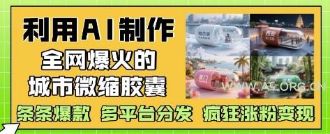 利用AI制作全网爆火的城市微缩胶囊,条条爆款, 多平台分发,疯狂涨粉变现-A5资源网