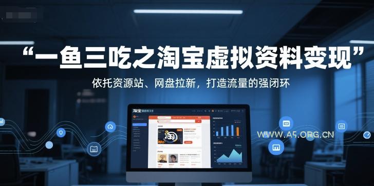 一鱼三吃之淘宝虚拟资料变现,依托资源站、网盘拉新,打造流量的强闭环-A5资源网