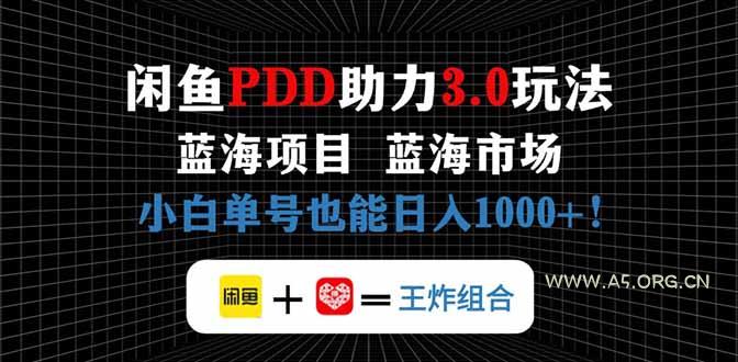 闲鱼卖拼多多助力项目,蓝海市场新手也能单号日入1000+-A5资源网