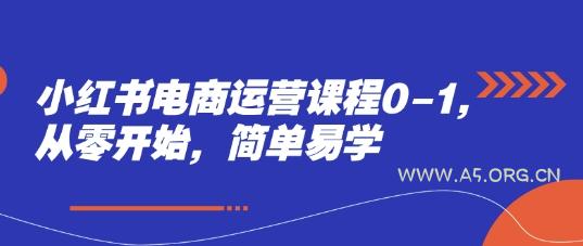 小红书电商运营课程0-1,从零开始,简单易学-A5资源网