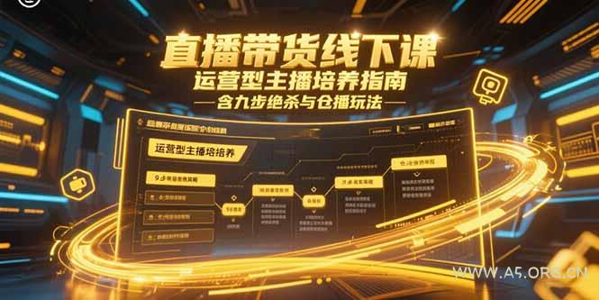 直播带货线下课,运营型主播培养指南,含九步绝杀与仓播玩法-A5资源网