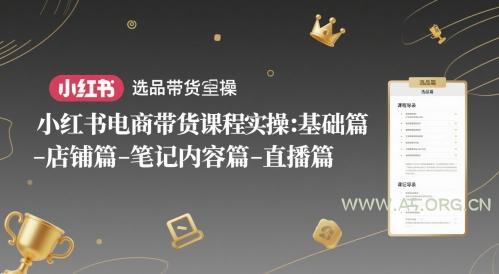 小红书电商带货课程实操:基础篇-选品篇-店铺篇-笔记内容篇-直播篇-A5资源网