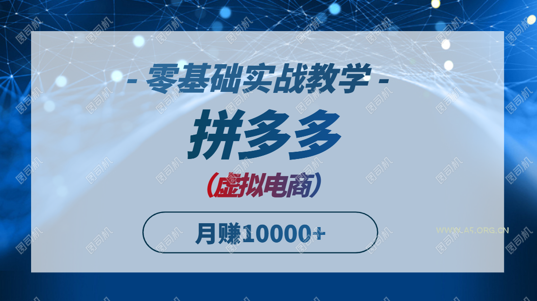 拼多多虚拟电商,零基础实战教学,快速打爆商品,新手也能月入10000+-A5资源网