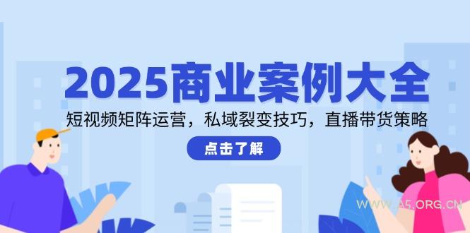 2025商业案例大全,短视频矩阵运营,私域裂变技巧,直播带货策略-A5资源网