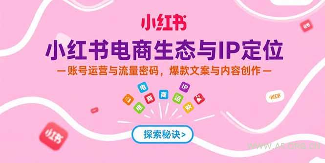 小红书电商生态与IP定位,账号运营与流量密码,爆款文案与内容创作-A5资源网