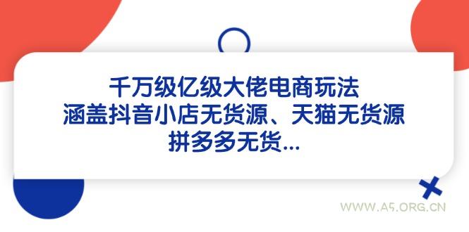 千万级亿级大佬电商玩法:涵盖抖音小店无货源、天猫无货源、拼多多无货…-A5资源网