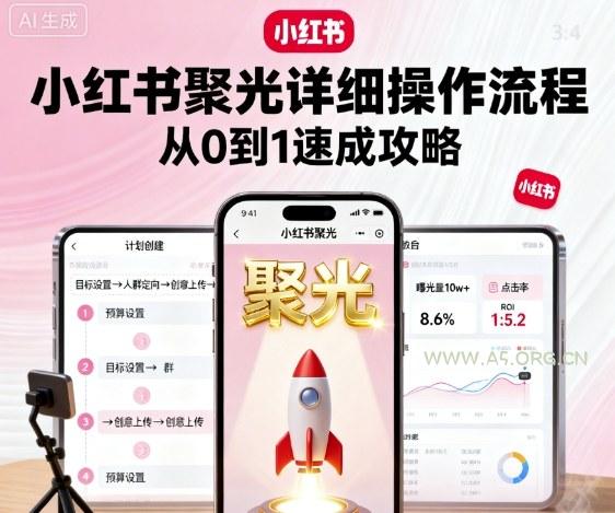 小红书聚光详细操作流程,小红书聚光从0到1速成攻略-A5资源网