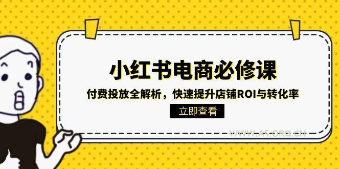 小红书电商必修课:付费投放全解析,快速提升店铺ROI与转化率-A5资源网