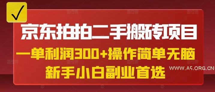 京东拍拍二手搬砖项目,一单纯利润3张,操作简单,小白兼职副业首选-A5资源网