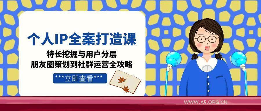 个人IP全案打造课,特长挖掘与用户分层,朋友圈策划到社群运营全攻略-A5资源网