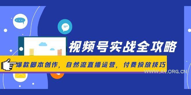 视频号实战全攻略,爆款脚本创作,自然流直播运营,付费投放技巧-A5资源网