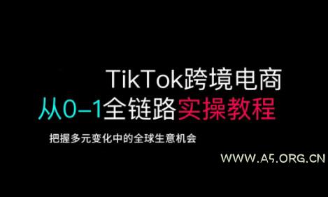 TikTok电商运营从基础到高阶全方位实操-A5资源网