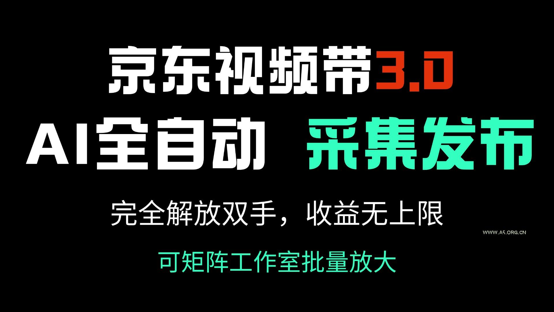 京东视频带货3.0,Ai全自动采集+自动发布,完全解放双手,收入无上限…-A5资源网