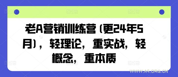 老A营销训练营(更25年10月),轻理论,重实战,轻概念,重本质-A5资源网