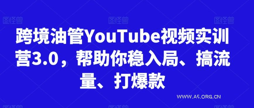 跨境油管YouTube视频实训营3.0，帮助你稳入局、搞流量、打爆款(更新2025)-A5资源网