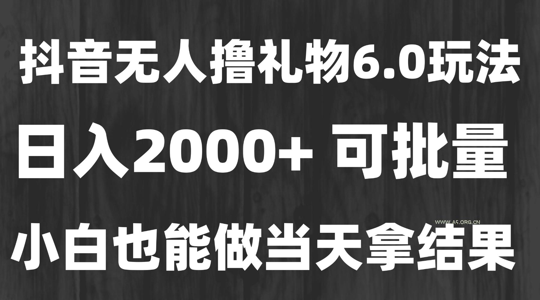 最新风口暴力撸金技术,无人撸礼物,长期稳定 一天收益2000+,小白当天…-A5资源网
