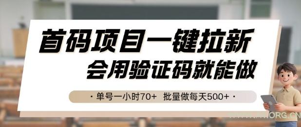首码项目一键拉新,会用验证码就能做 单号一小时70+,批量做每天5张【揭秘】-A5资源网