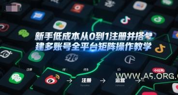 新手低成本从0到1注册并搭建多账号全平台矩阵操作教学,手机号-邮箱-IP-工具-A5资源网