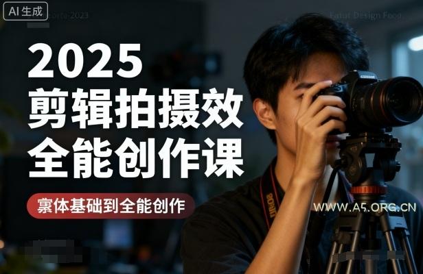 2025剪辑拍摄特效全能创作课,零基础到全能创作-A5资源网