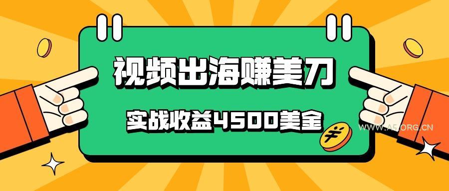 国内爆款视频出海赚美刀,实战收益4500美金,批量无脑搬运,无需经验直接上手-A5资源网