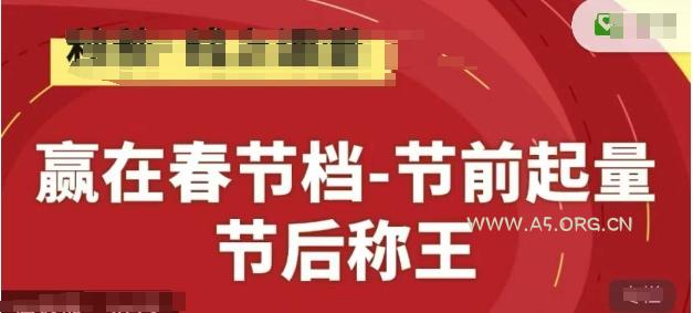 赢在春节档-节前起量,后称王,淘系精品线上系列课-A5资源网