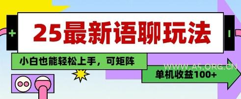 25年最新语聊玩法，纯手工，单机收益100+，小白也能轻松上手，可矩阵操作-A5资源网