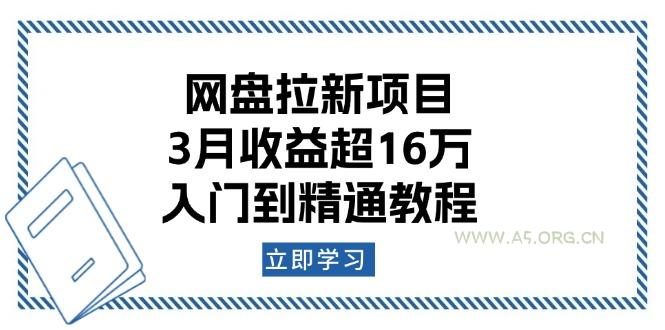 网盘拉新项目:3月收益超16万,入门到精通教程-A5资源网