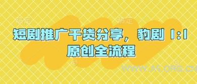 短剧推广干货分享,豹剧 1:1原创全流程-A5资源网