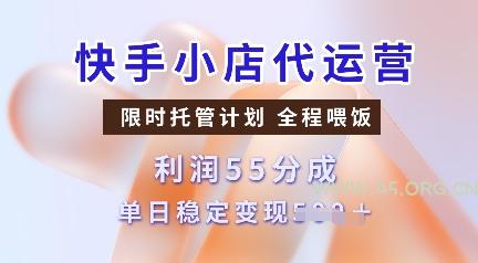 快手小店代运营,限时托管计划,收益55分,单日稳定变现多张【揭秘】-A5资源网