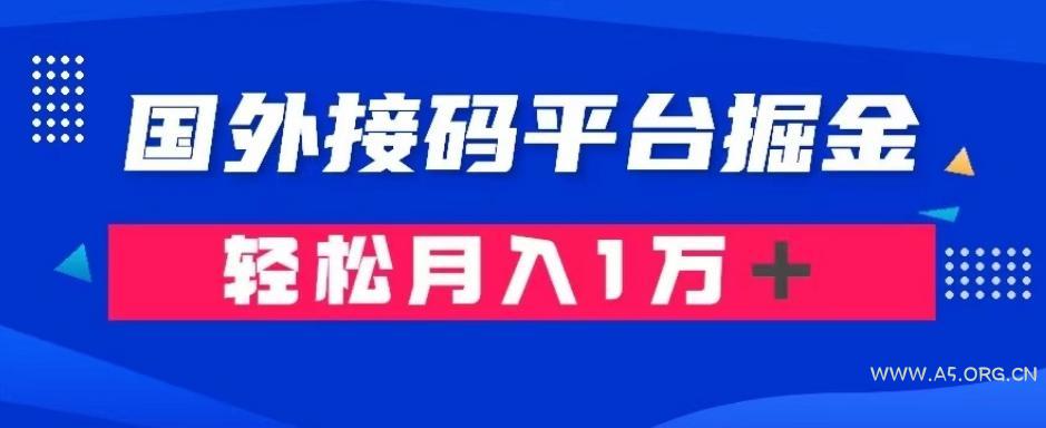 通过国外接码平台掘金:成本1.3,利润10+,轻松月入1万+【揭秘】-A5资源网