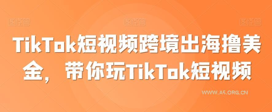 TikTok短视频跨境出海撸美金,带你玩TikTok短视频-A5资源网