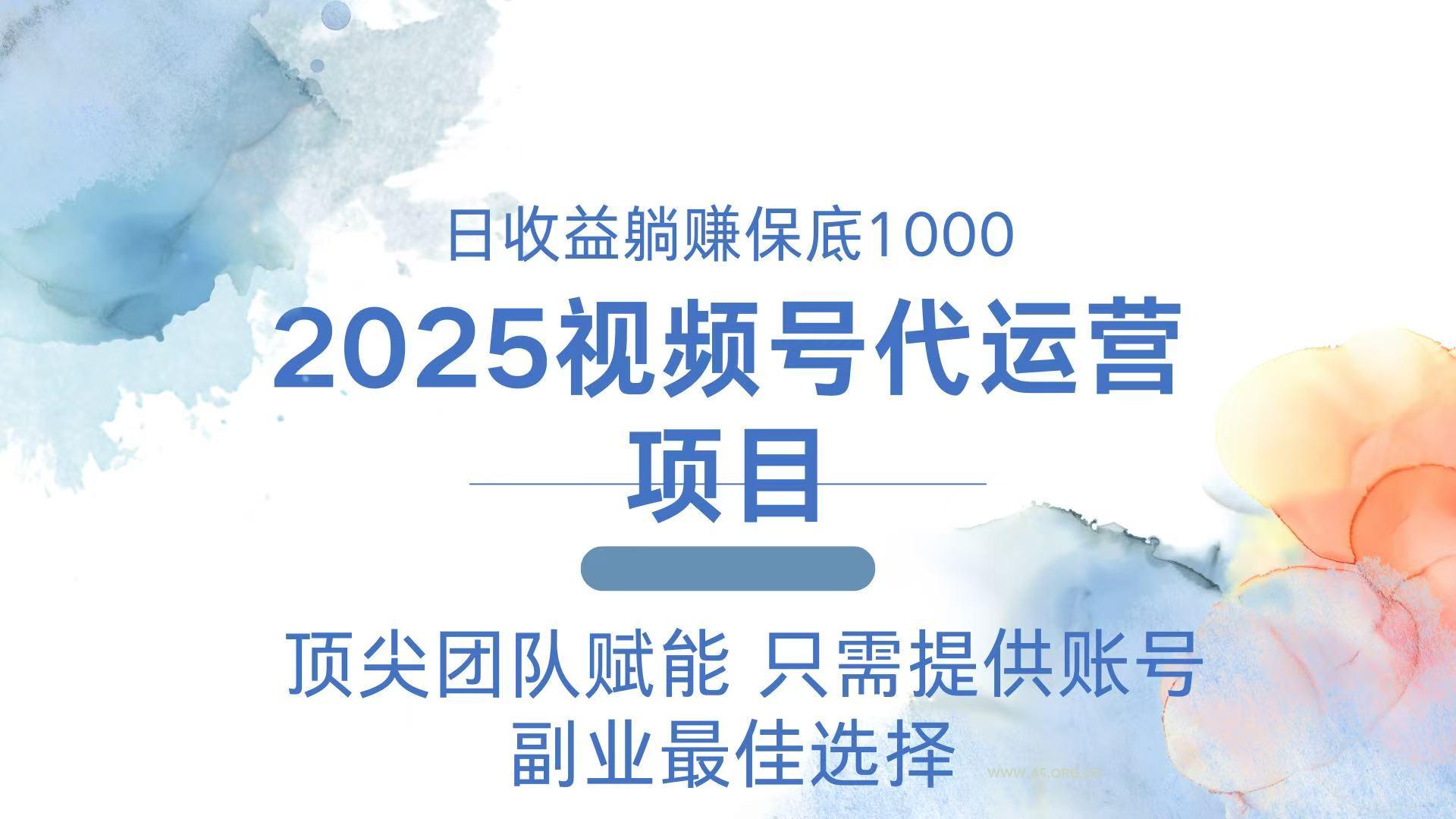 2025视频号代运营 日躺赚1000+ 只需提供账号-A5资源网